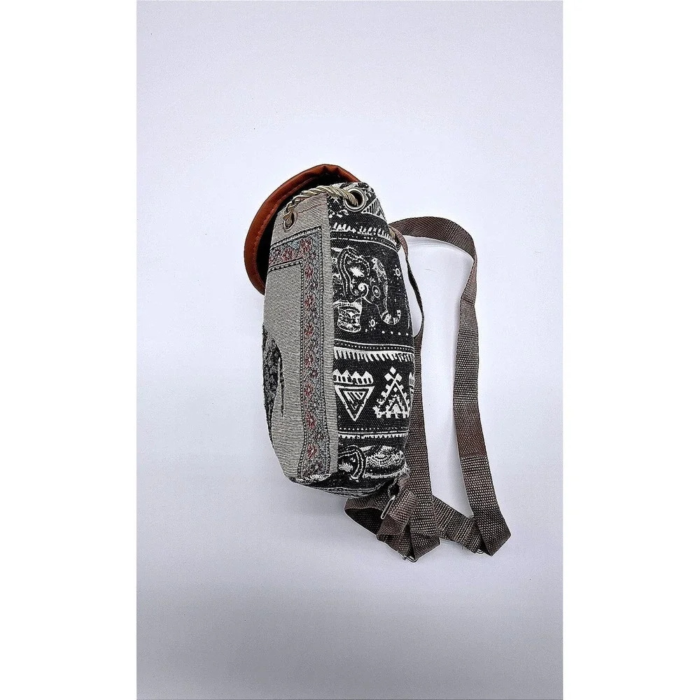 Boho Elephant Tapestry Drawstring Backpack Mini Bag‎
